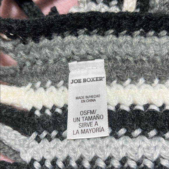 Joe Boxer Women's Knit Scarf - Black, Gray, Cream - Picture 3 of 3